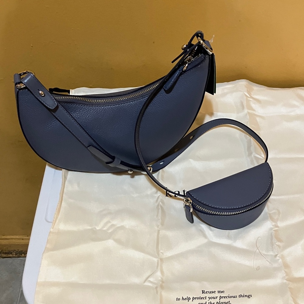 Kate Spade Duo MD Pebble Leather Shldr bag Cunder GRE - Picture 5 of 11